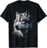 Fantasy Art Wolf T-Shirt with Blue Eyes for Animal Lovers