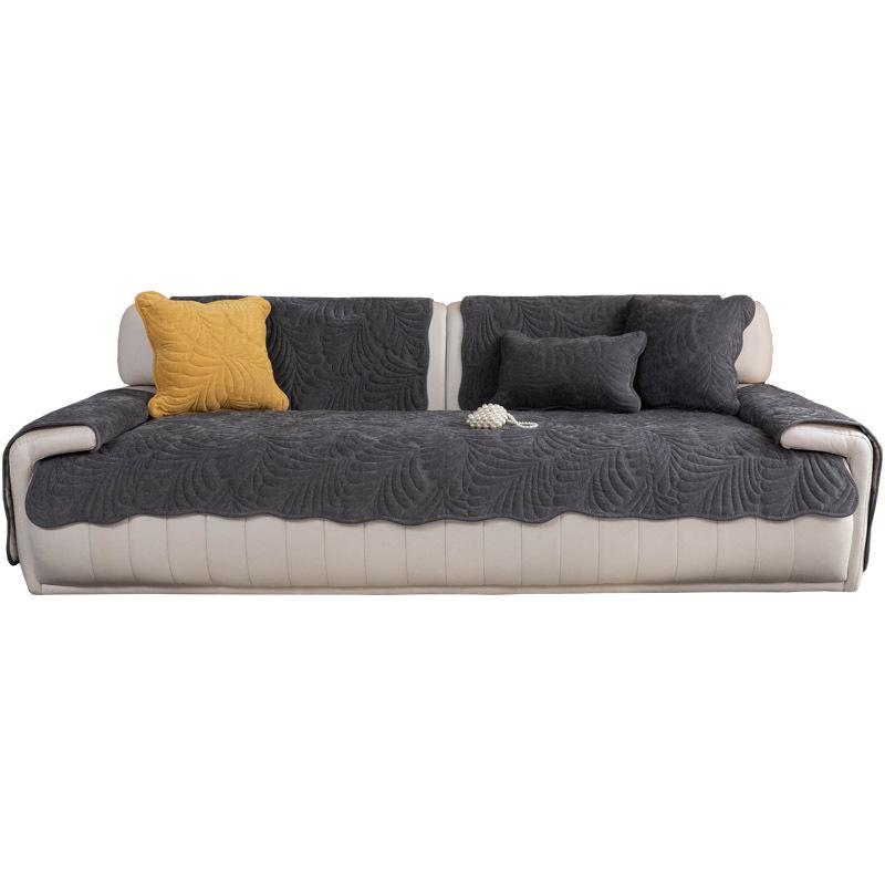 Подушка для дивана из синели, универсальная ткань для всех сезонов, нескользящая, простой современный кожаный чехол для дивана с прямым рядом, тканевое полотенце на спинку