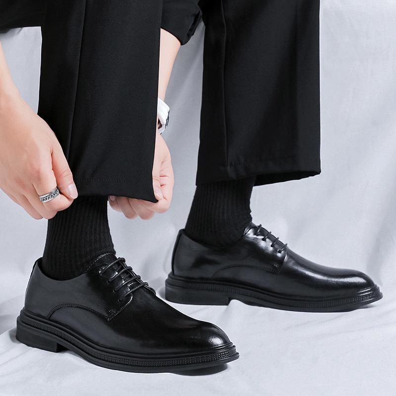Деловые повседневные кожаные туфли мужские британские корейские версии шафера свадьба 2024 новые мужские кожаные туфли 5520-R