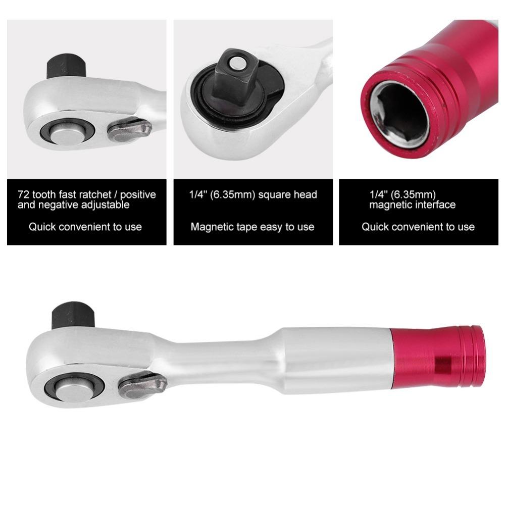 6.35mm 1/4Inch Quick Socket Wrench Metal Hex Torque Wrench Right Angle Screwdriver Tight Spaces