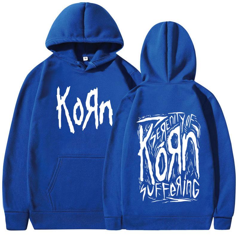 90s Korn Metal Rock Band Hoodies Men Vintage Gothic Oversized Hooded Sweatshirts Fashion Casual Long Sleeve Hoodie Streetwear