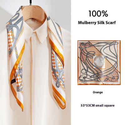 Шелковый высококачественный новый женский атмосферный модный универсальный маленький квадратный платок