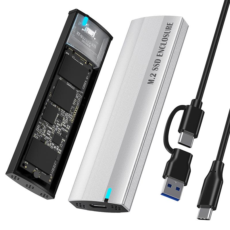 Корпус для внешнего SSD M.2 NVMe PCIe / NGFF SATA с двойным протоколом, 10 Гбит/с, USB Type-C, поддержка ключей M и B&M