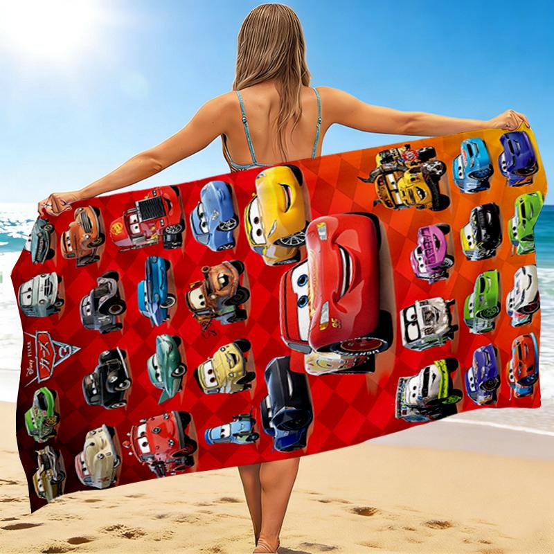 1Pc Cars Movie Characters Beach Towel, Quick Dry, Multi-Use for Beach Pool Gym Yoga Home Travel, Christmas, Halloween, Xmas Gift M928723