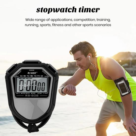 Stopwatch Timer Lightweight Waterproof Digital Display Timer for Sports Coaches Swimming Running Training