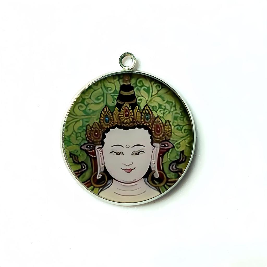 1Pc Thangka Wealth God Buddha Big Head Tibetan Culture Time Gem Pendant