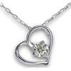 Box for You and Platinum Diamond Necklace Open Heart VS Class High Grade Certificate of Authenticity Included Suitable [Jewelry Me] 0.08ct ``Gift