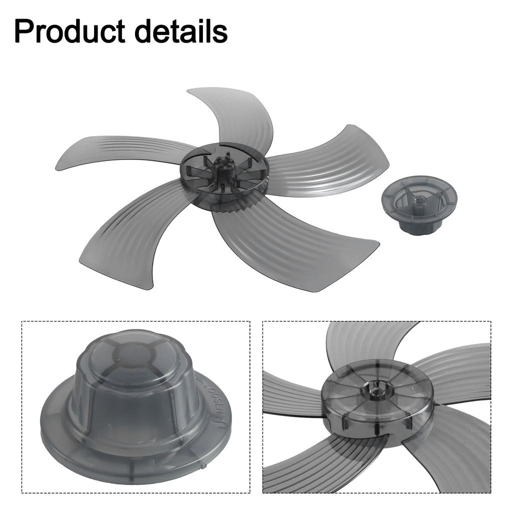 Fan Blade With Nut Cover 14 Inch Fan Blade Household Desk Fan Accessories High Temperature Resistance Low Noise