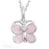 [N5346] - Silver Pendant 'Butterfly' Silver Pink (rhodium-plated) - 9x8 Mm