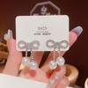 925 Серебряные игольчатые серьги с бантом в форме сердца, маленькие милые студенческие серьги, корейские модные серьги для женщин