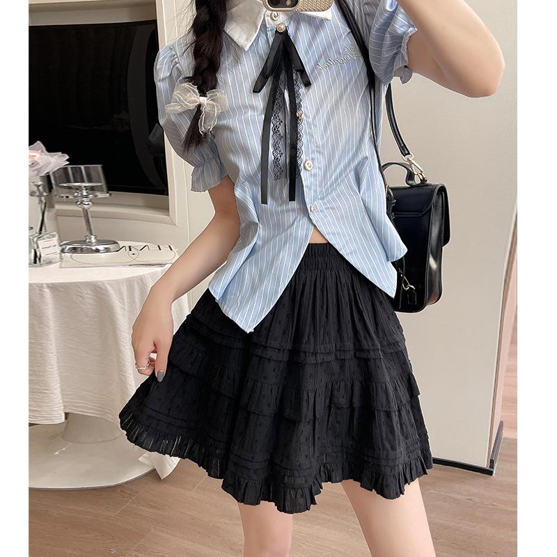 Summertime Latest High-waisted A-character Thin Skirt Puffy Skirt
