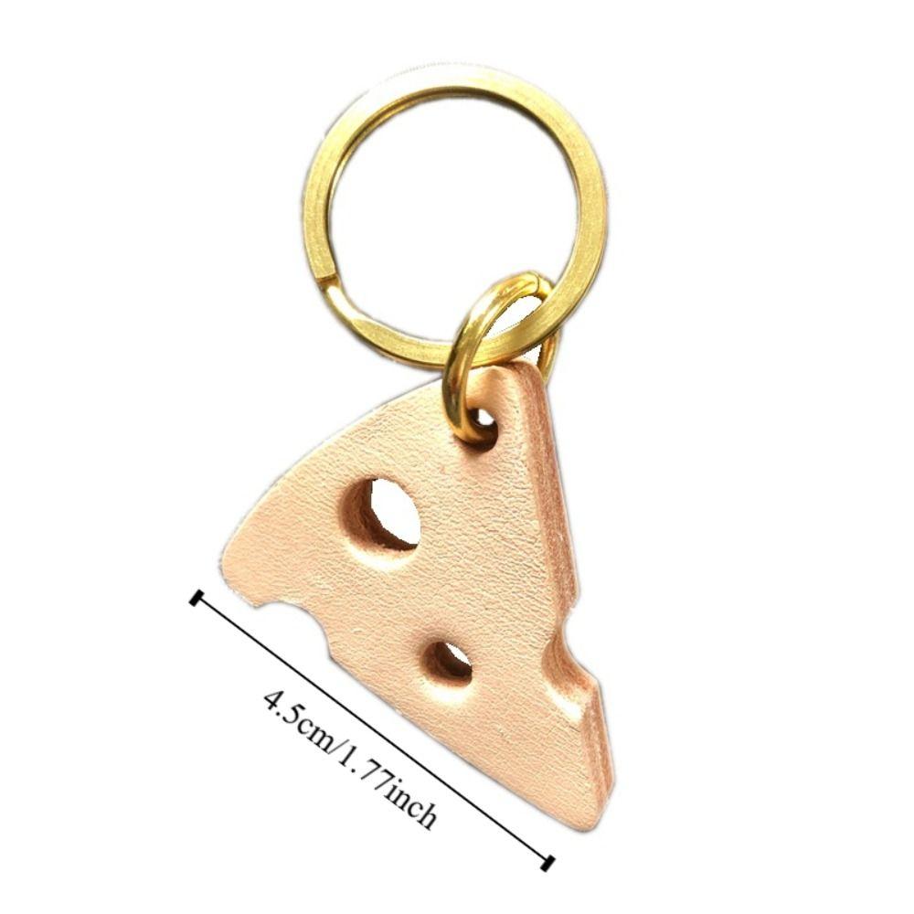 Кожаные изделия в виде сыра, имитация сыра, подвеска из коровьей кожи, имитация сыра, брелок для ключей, пара