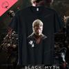 Черная футболка Myth Wukong Retro 90-х годов для мужчин Черная футболка Myth Wukong Games унисекс с коротким рукавом из хлопка на лето