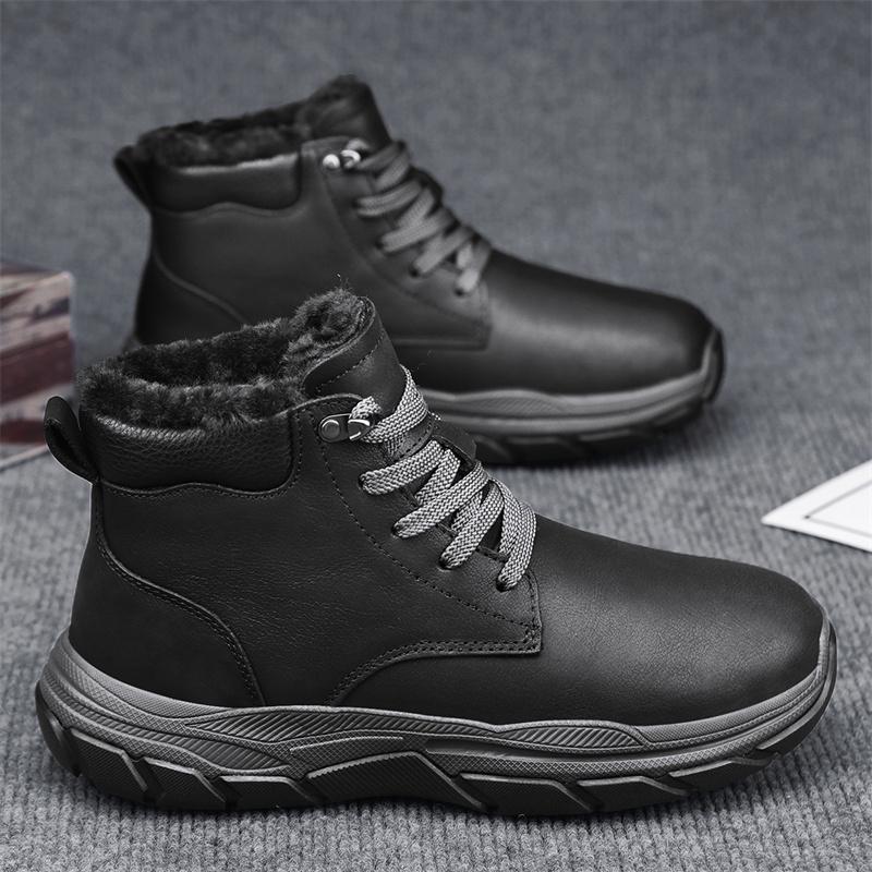Мужские зимние ботинки, ретро-армейские ботинки, кожаные, противоскользящие, износостойкие, мужские зимние ботинки для активного отдыха