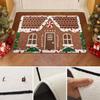 Gingerbread Man Pattern Bathroom Mat Santa Claus Design Anti-slip Pad Foot Mat Bathroom Use