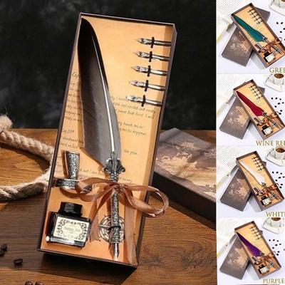 Каллиграфия, антикварное перо, перо, перо, перо, перо, перо, набор чернил, канцелярские принадлежности, подарочная коробка