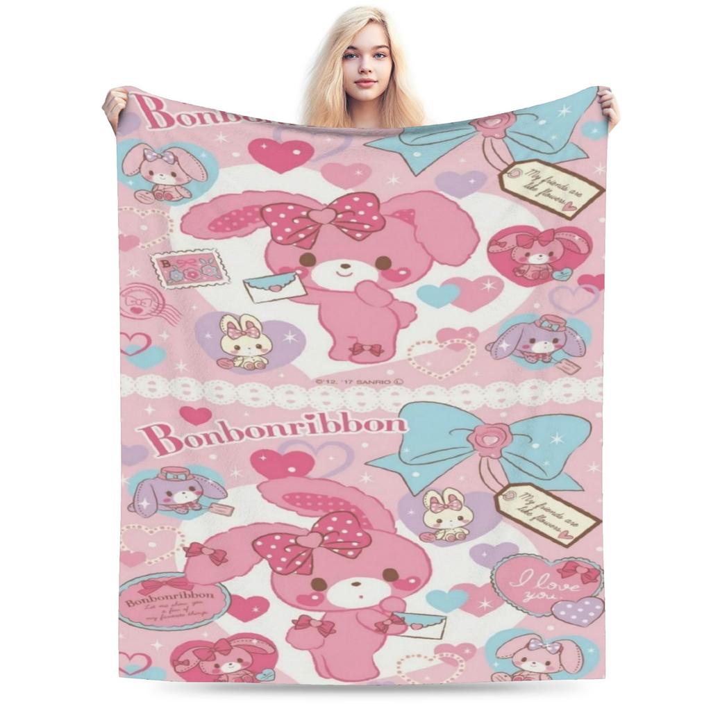 bonbonribbon cute bonbon ribbon Merch Blankets Lightweight Thin Flannel Throw Blankets Cozy Bedspread