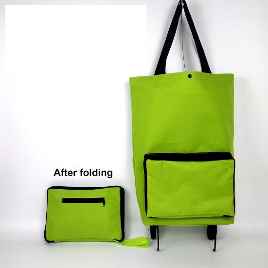 Folding Shopping Cart Trolley Bag with Wheels Large Capacity Foldable Design Waterproof Shopping Bag Portable Hand-Pulling Grocery Bag