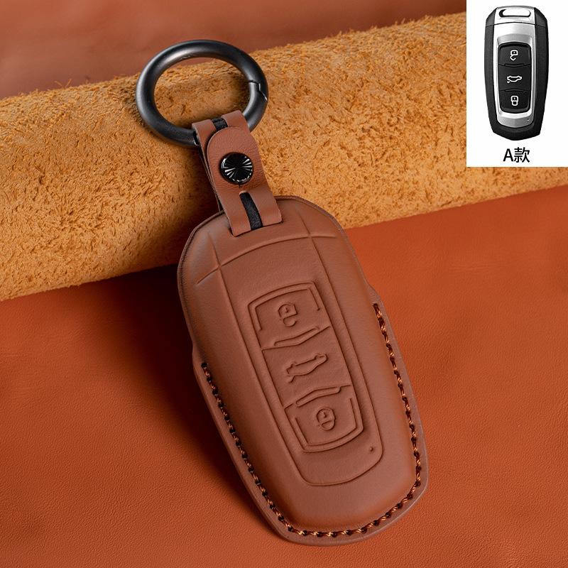 For Geely Emgrand Monjaro Xingyue L Boyue Binyue Binrui Vision X6X Leather Car Key Case Fob Cover Auto Key Protector Accessories