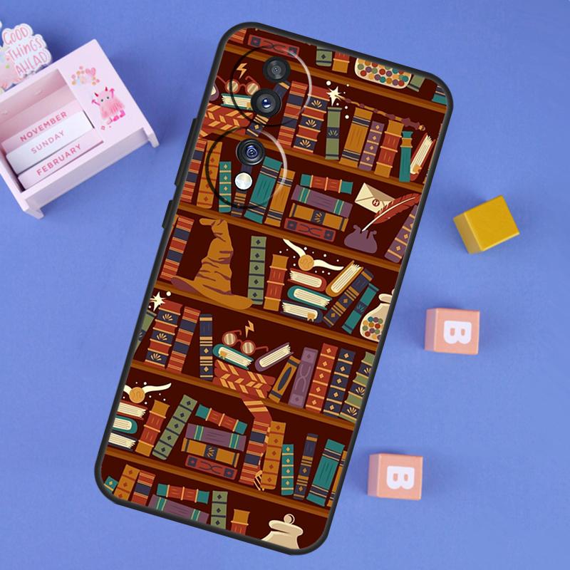 Library In Wonderland Case For Honor X9b X8b X7 X8 X9 X6a X7a X8a X9a Cover For Honor Magic 5 6 Pro 50 70 90 Lite
