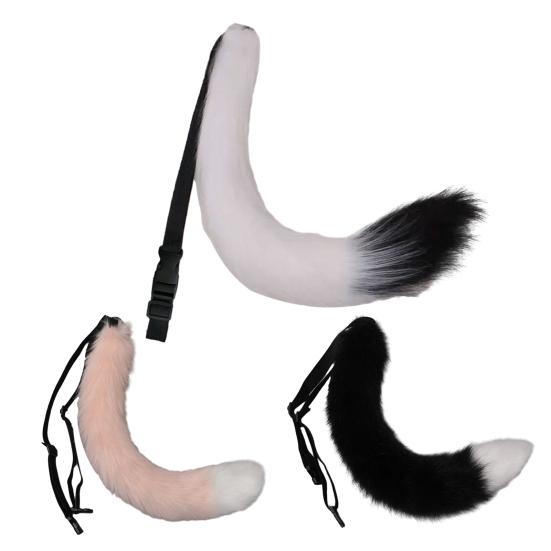 Искусственный лисий хвост в японском стиле, регулируемый пояс, искусственный кошачий хвост, пушистый хвост