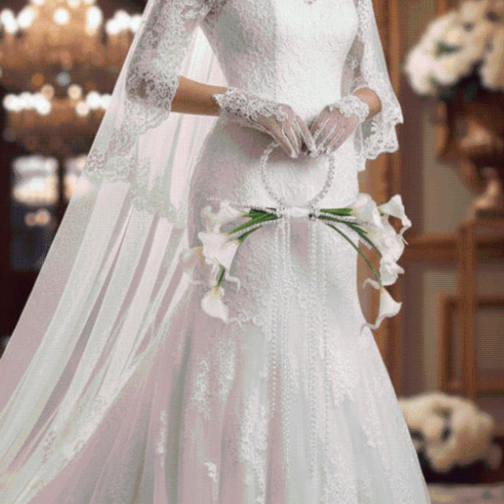 White Blossom Wedding Flowers Pearl Handle Top Handle Bouquet Bridal Bouquet Creative Gift