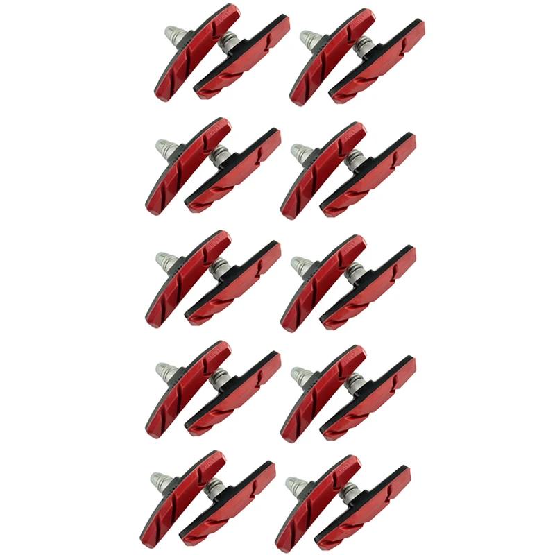 1/2/4/6/10 пар бесшумных тормозных колодок для шоссейных велосипедов MTB, держатель тормозных колодок V-Brake для велосипедов, резиновые колодки, прочные аксессуары для велосипедистов