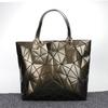 Tote Bag Geometric Rhombus Pu Glossy Large-Capacity Handbag Women'S Variety Of Folding Deformation Shoulder Bag
