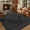 Persian American Black Carpet Large Area Living Room Decoration Home Retro Ethnic Bedroom Rug Cloakroom Lounge Soft Mat Washable