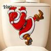 Creative Toilet Seat Clings Christmas Sticker, Funny Santa Claus Decal, Waterproof Festive Party Decor PVC Holiday Bathroom Wall for Home Decoration