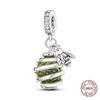 Dragonfly Charm 925 Silver Original Bee Safety Chain Sparkle Zircon Clip Charms Fit Bracelet DIY Jewelry For Women Wedding Gift