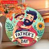 2d плоский 20*20см С Днем отца " Круглая деревянная табличка Идеально подходит для декора входной двери, крыльца, гостиной и спальни Идеальный подарок на День отца