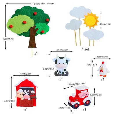 Украшение для торта «Фермерские животные», Украшение на день рождения «Фермерские животные», Корова, Поросенок, Цыпленок для украшения детского праздника в стиле «Фермерские животные», украшения для вечеринки по случаю дня рождения
