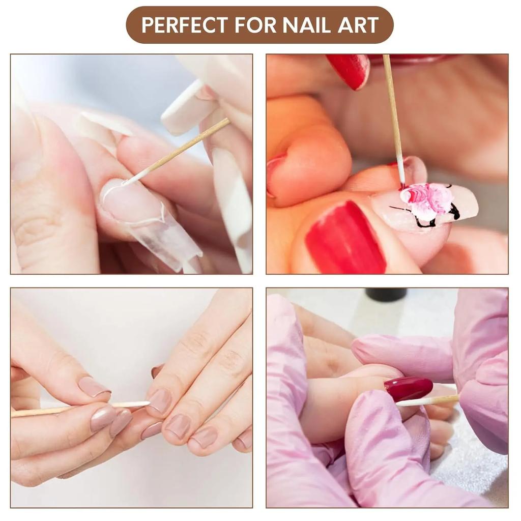 CDY2400pTATTOOBLU Уход за ушами Чистая деревянная ручка с заостренным кончиком Головка из хлопка Перманентная нить для бровей и ресниц Татуировка Красота Удаление макияжа