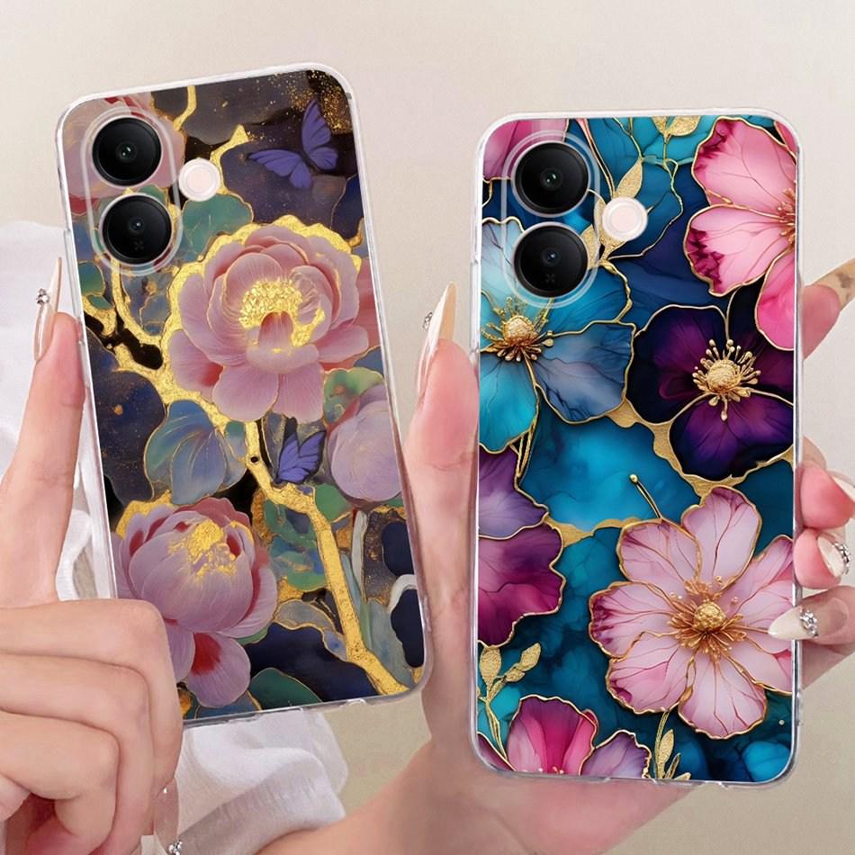 For Vivo V60 Lite 4G 5G Cute Flower Butterfly Cat Painted Case For Vivo V60 V60lite V2530 V2511 Soft Silicone TPU Phone Cases