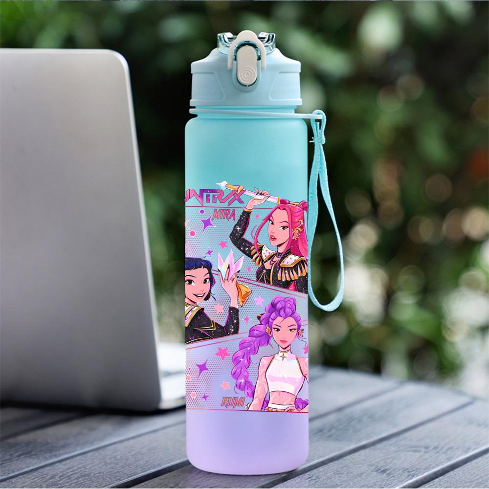 750Ml Water Bottle Demon Hunters Printed Large Capacity Drinking Cup Portable Outdoor Sports Water Cup Children Kid Gift