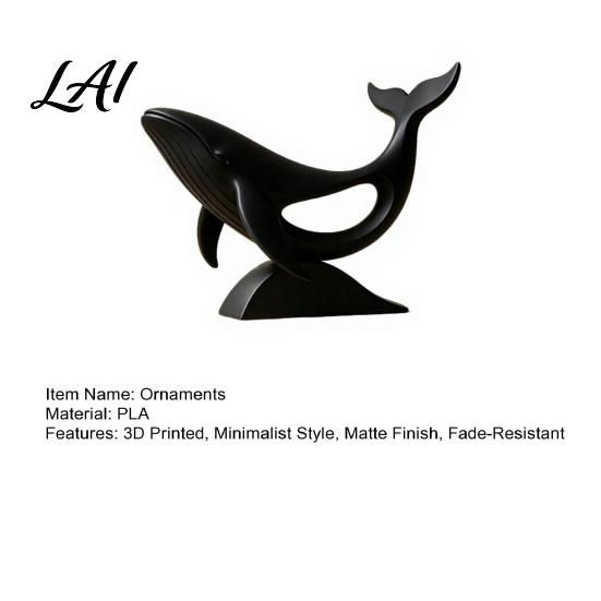 Modern Interior Decor Minimalist Hollow Whale Figurine 3D Printed Matte Animal Sculpture for Figurine Desk Home Office Decor Statues Gift