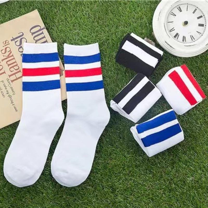 Новые мужские/женские хлопковые носки с тремя полосками, ретро, олдскул, скейт, длинные, короткие, белые, черные, зимние, классные
