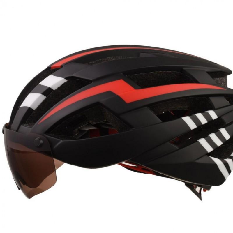 Matte Finish Integrated Cycling Helmet With Magnetic Goggle Attachment Road Mountain Bike Riding