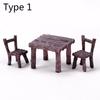 Accessories DIY Gifts Table and Chairs Micro Landscape Garden Furniture Ornament Mini Miniature