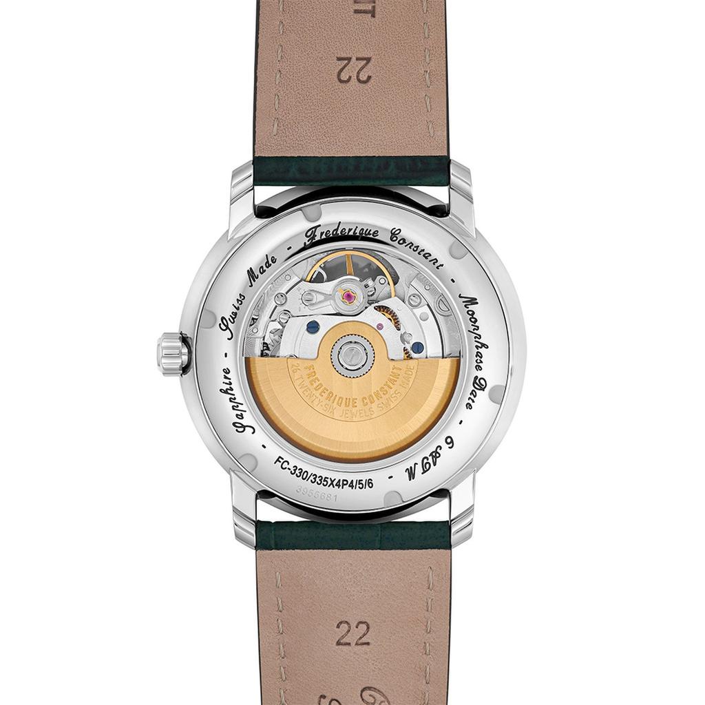 Frederique Constant Классические Мужские Часы Classics с Фазами Луны, Автоматические, Серебристый Циферблат, Кожаный Ремешок (FC-335MCGRW4P26)
