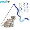 Funny Pet Cat Toys Interactive Hairball Cat Teaser Wand Toys for Cats Caterpillar Kitten Playing Toys Pet Accessories