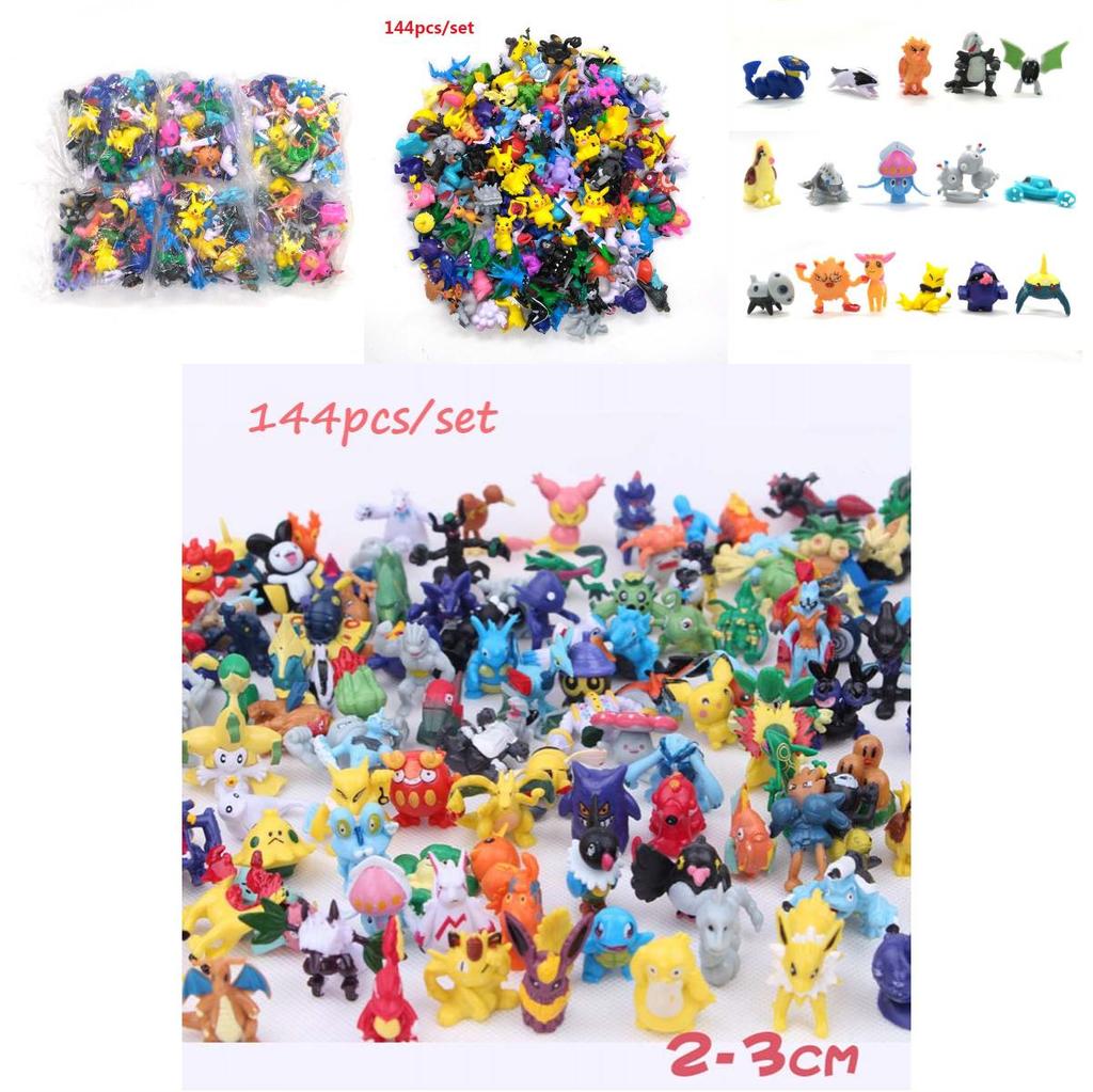 Complete 144pcs Pokemon Action Figures Set Anime Kids Gift Toys