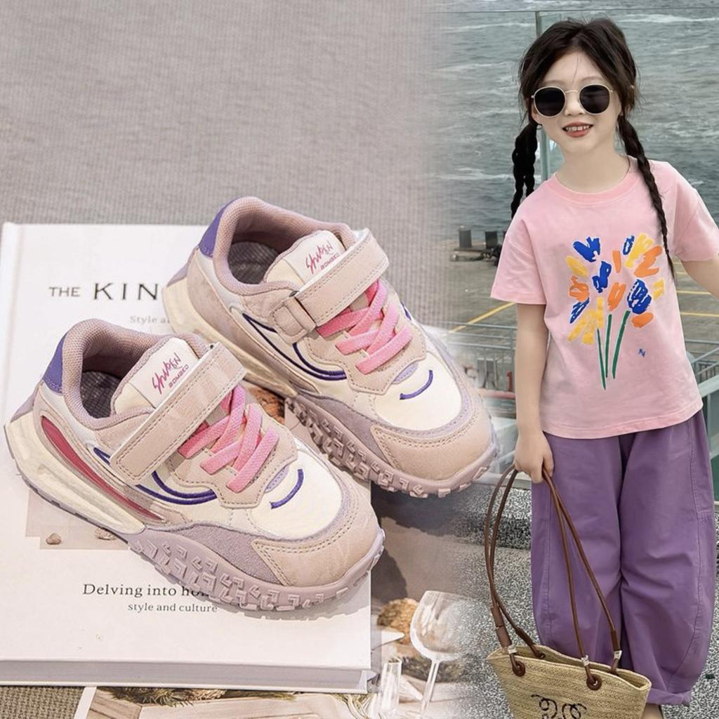 Girls' Sports Shoes 2025 Spring and Autumn New Children's Soft Baseplate Shoes Boys' Light Casual Shoes Medium and Older Children's Forrest Gump Shoes