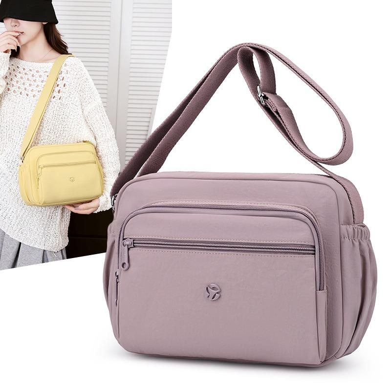 High Value Nylon Women's Bag Autumn New Solid Color Shoulder Messenger Bag Casual Mother Bag Multi-compartment Mobile Phone