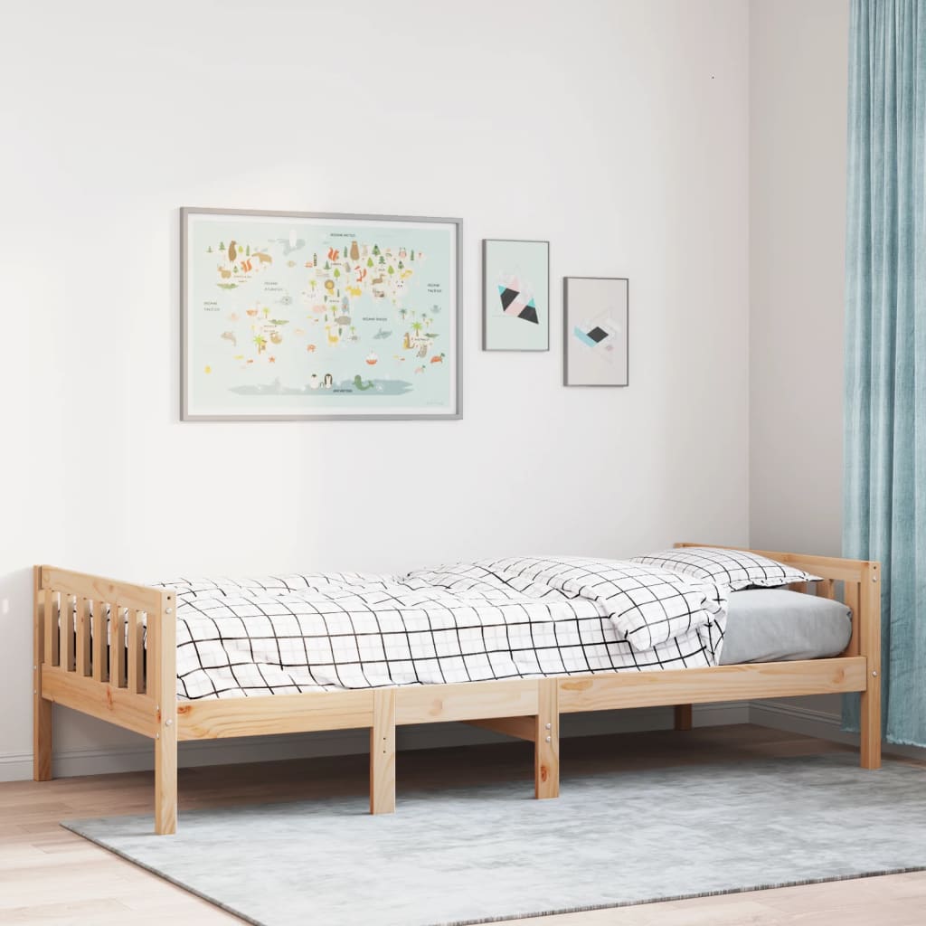Vidaxl Łóżko Dziecięce Bez Materaca, 75X190 Cm, Lite Drewno Sosnowe