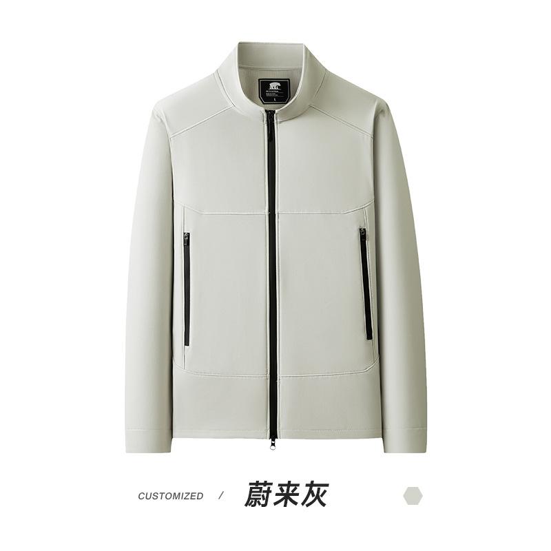 Men S Outdoor Hiking Softshell Jacket Waterproof Windproof Stand Collar Long Sleeve