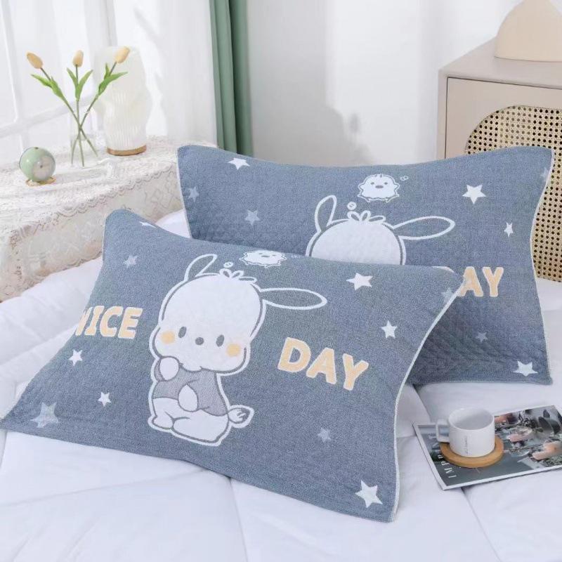 Yiwenwo Нескользящая Хлопковая Марлевая Наволочка Extra Large с Фиксирующими Ремешками для Студентов и Взрослых