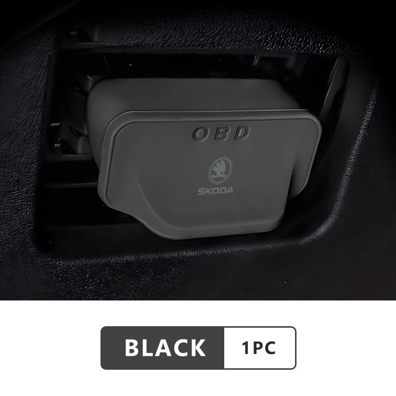VIJT4 For Skoda Silicone Car OBD Dust Cover OBD Diagnostic Interface Protective Cover Kamiq MK3 Roomster Rapid Kodiaq Karoq Fabia