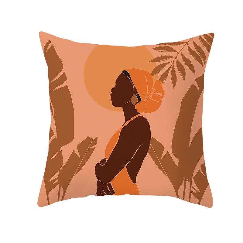 Скандинавская Абстрактная Женская Персиковая Кожа Бархатная Наволочка с Принтом Домашняя Мода Прикроватный Диван Офис Наволочка